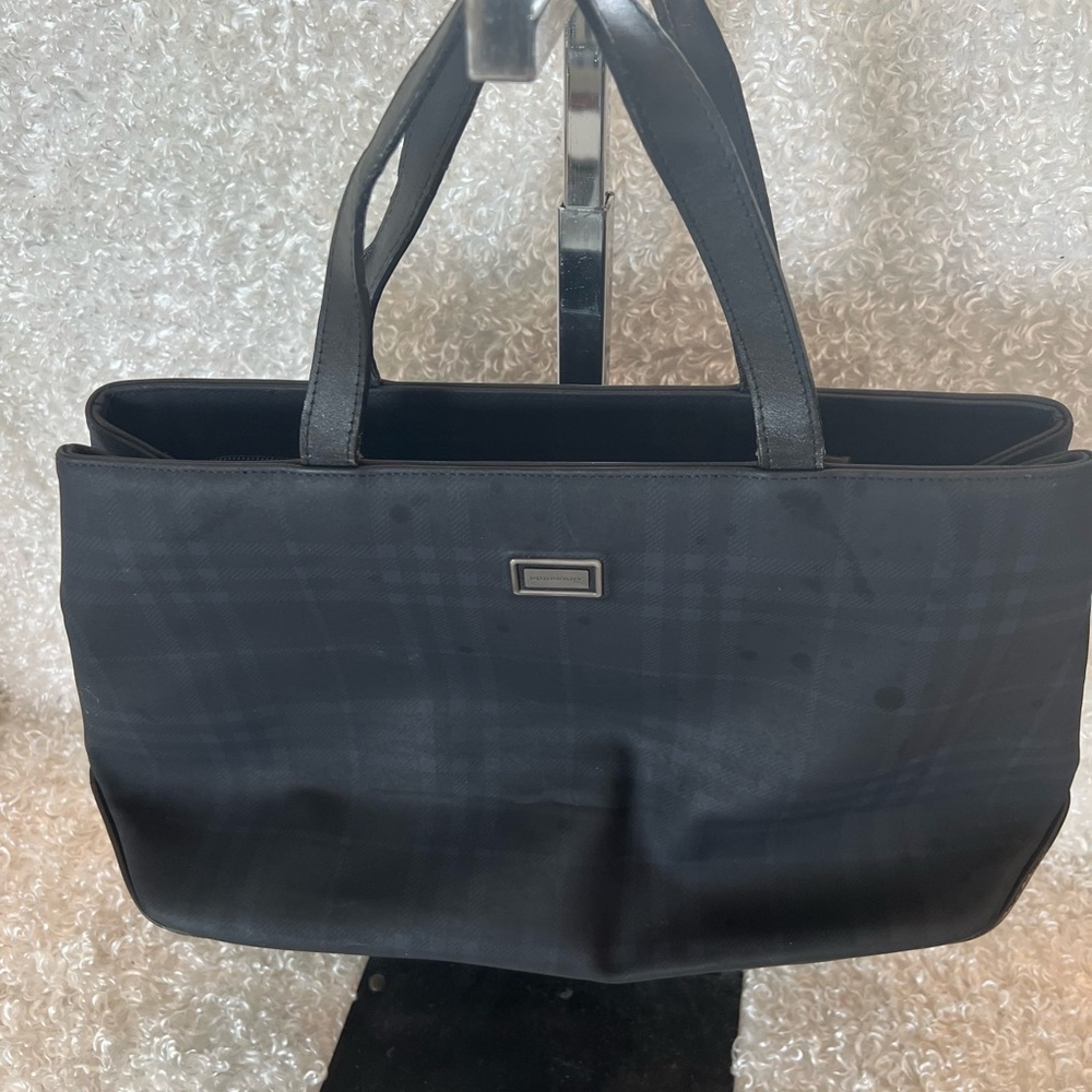Burberry Coated Canvas Check Handle Bag